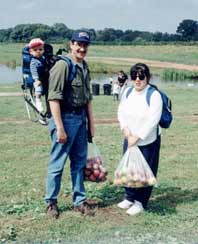 Happy apple pickers and their harvest!