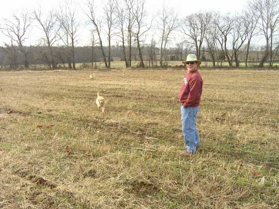 Ben walks the fields