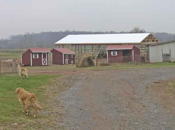 A new wagon barn is being built