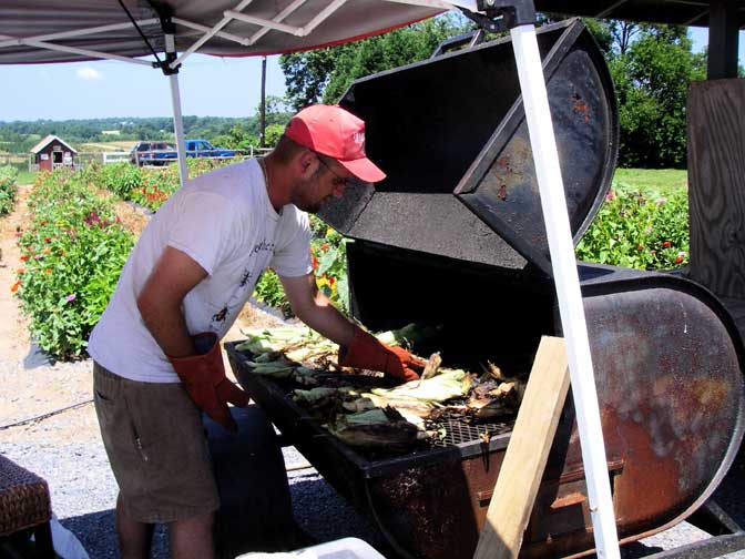 Sean cooks corn