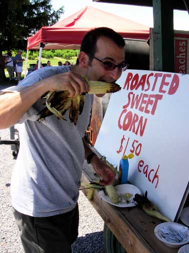 Eating sweet corn