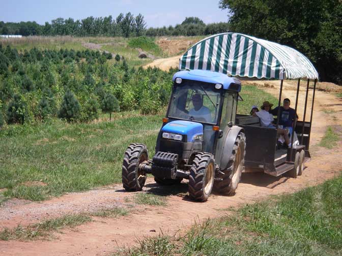 tractor to and from the fields