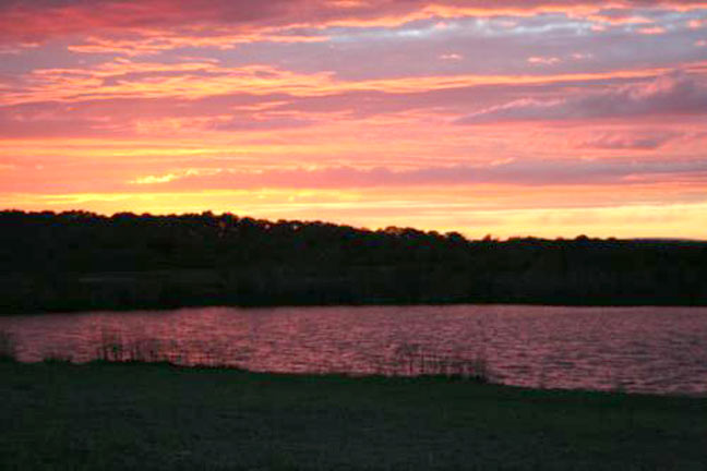 Sunset over the Homestead Farm pond.