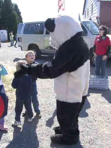 Panda with kids