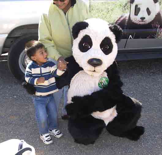 Panda with kids