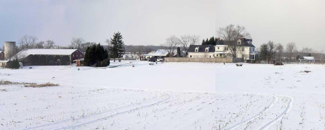 the farm in the snow
