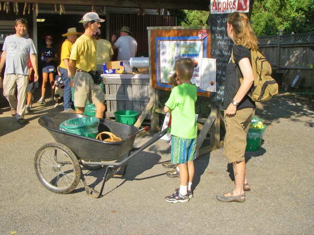 Wheelbarrow and apple map