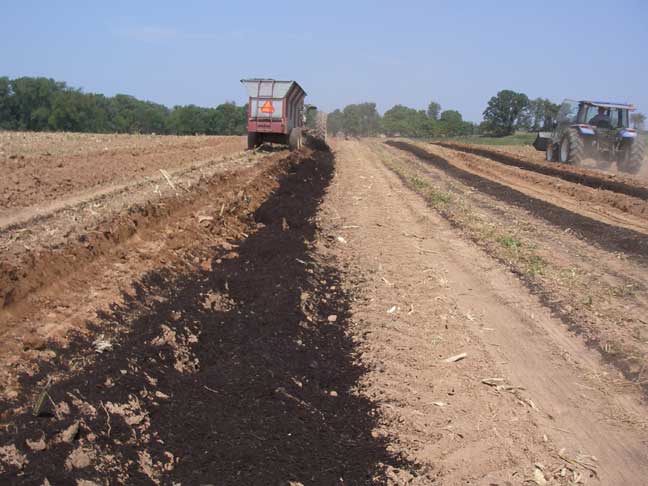 spreading mulch