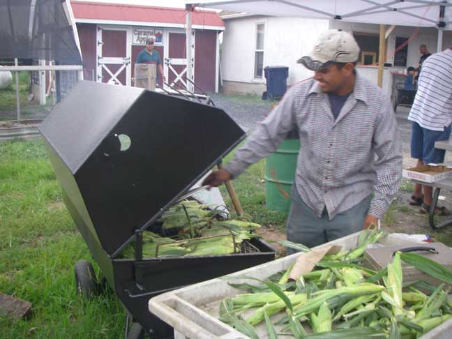 roasting corn