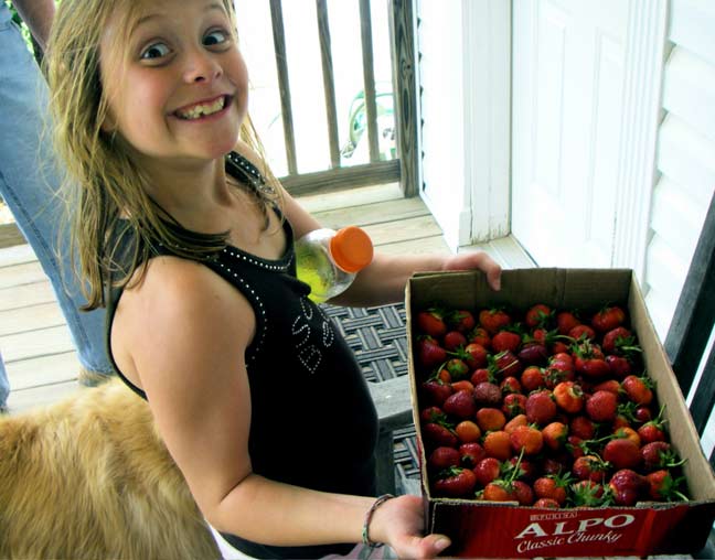 Emma and her strawberries