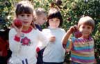 Children in the apple orchard